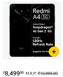 Redmi A4 5G budget smartphone front display